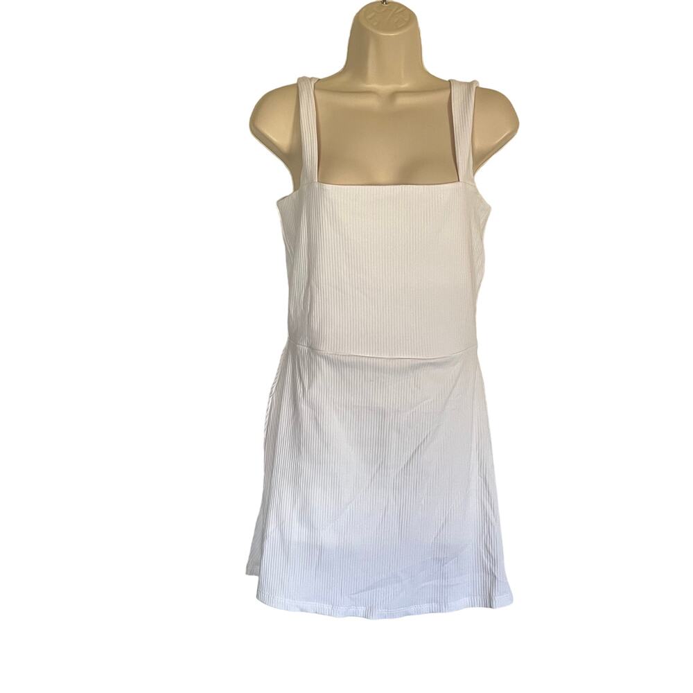 PINK Victoria's Secret Womens Active Romper Size XL White Ribbed NWT